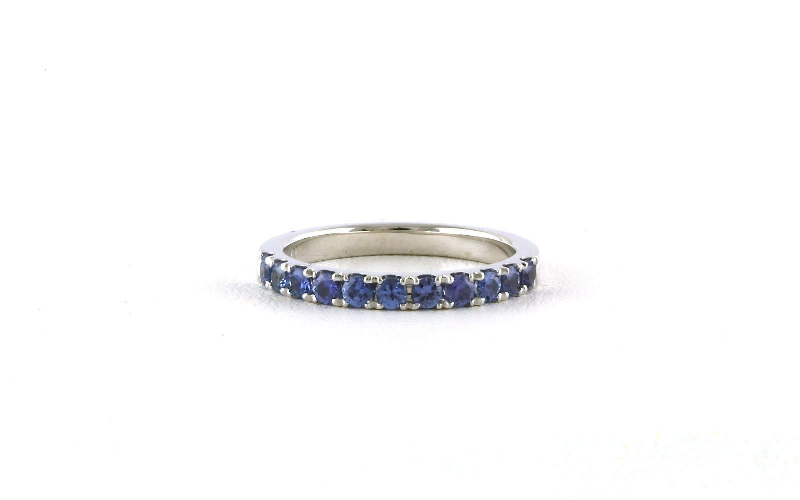 Montana Yogo Sapphire 11-Stone U-Cup Band in White Gold (0.64cts TWT)