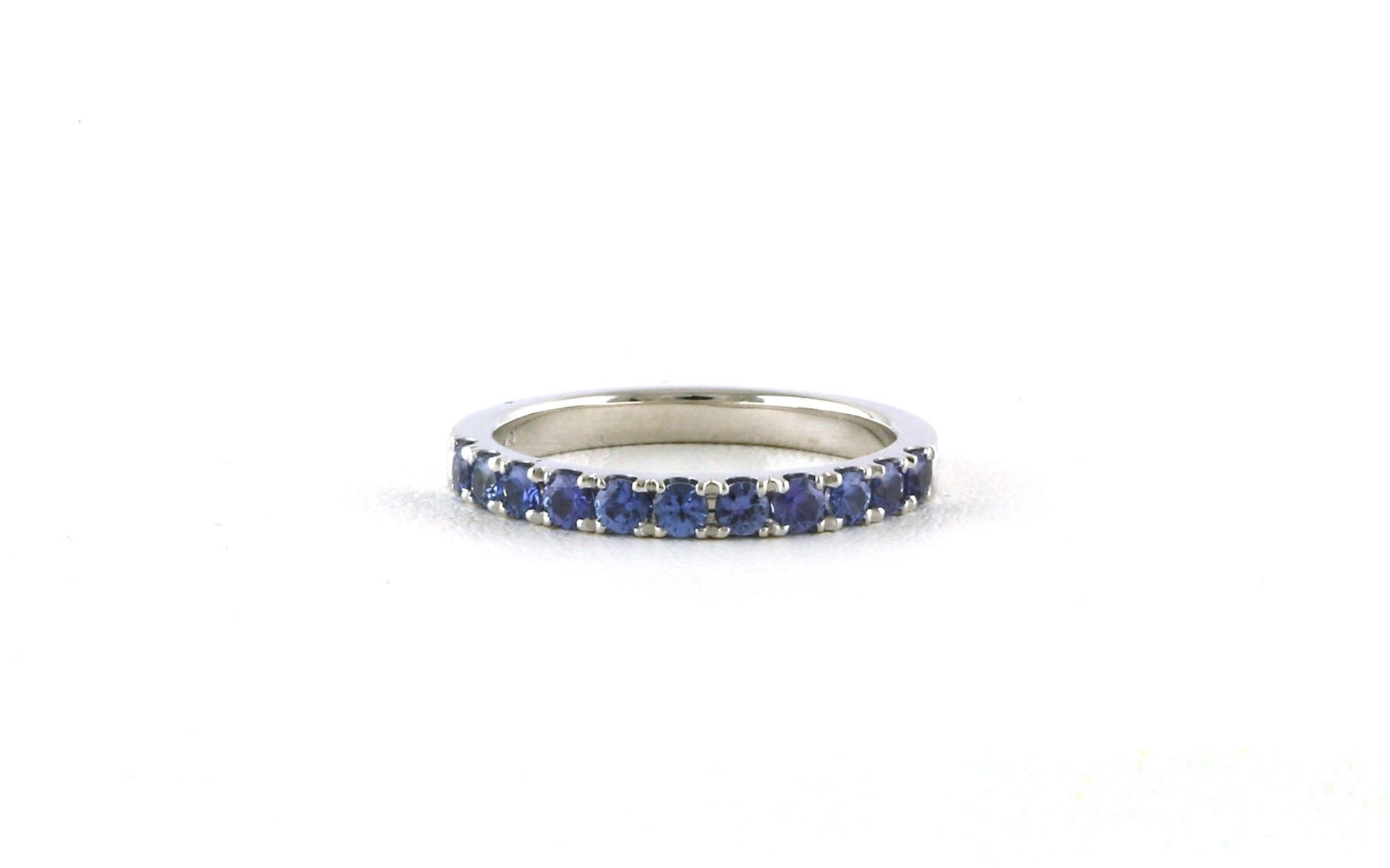 Montana Yogo Sapphire 11-Stone U-Cup Band in White Gold (0.64cts TWT)