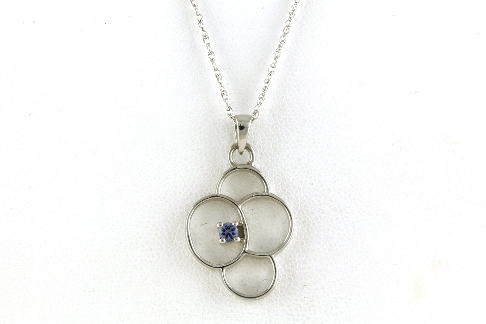 Montana Yogo Sapphire Overlapping Circles in Sterling Silver