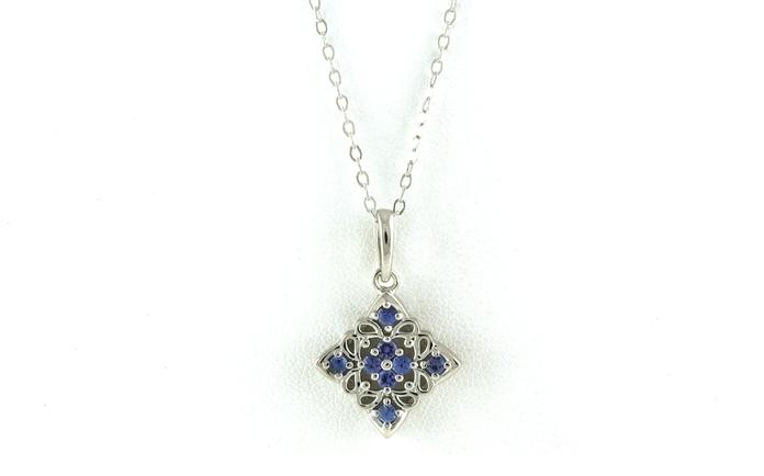 content/products/Montana Yogo Sapphire Woven Cluster Necklace in Sterling Silver (0.30cts TWT)