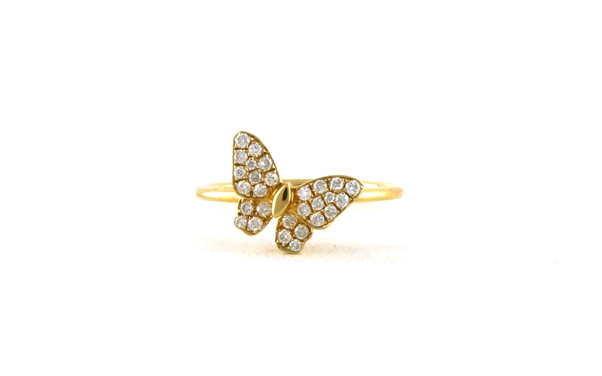 Estate Piece: Diamond Butterfly Fashion Ring in Yellow Gold (0.20cts TWT)