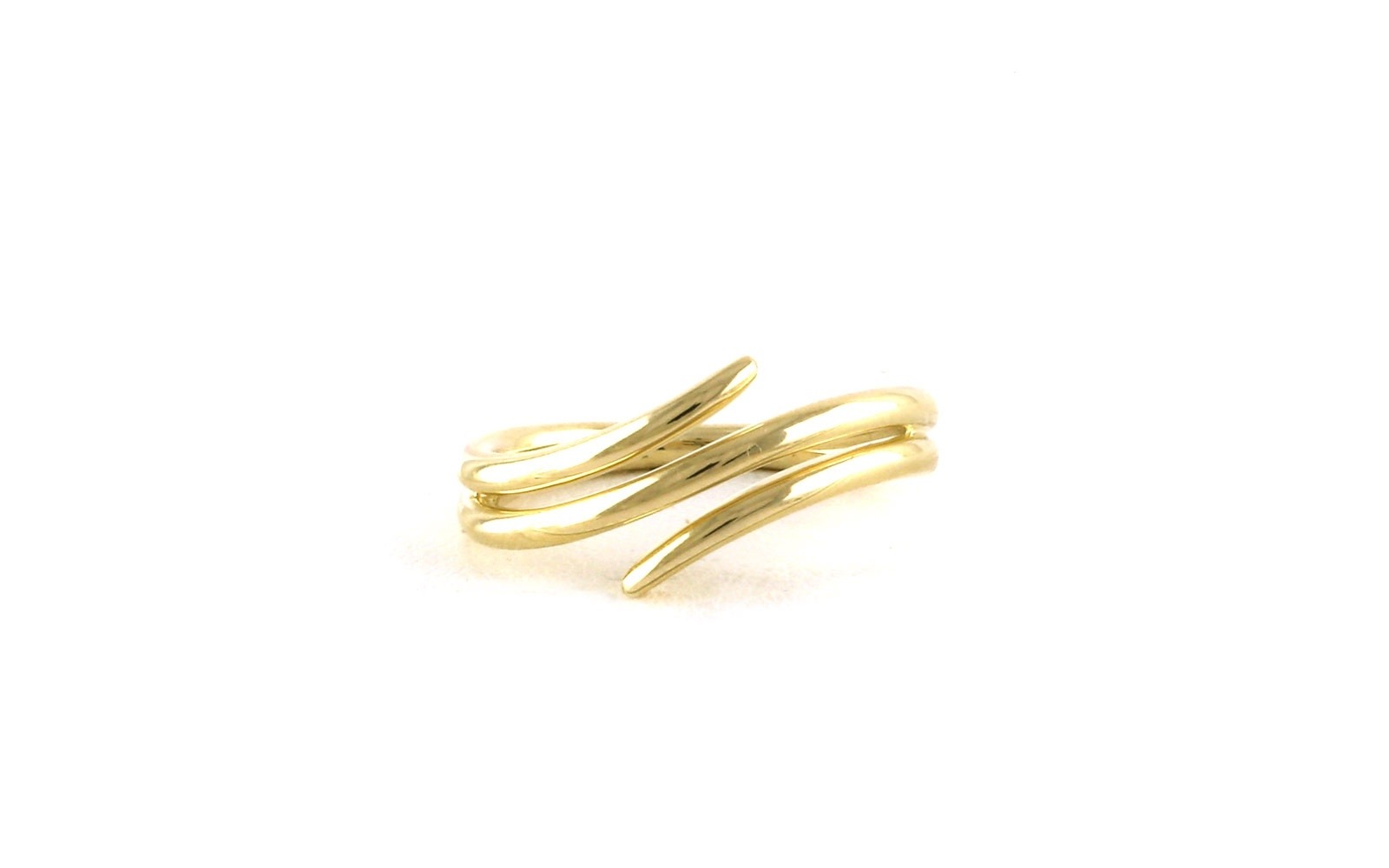 Bypass Style 3-Row Ring in Yellow Gold