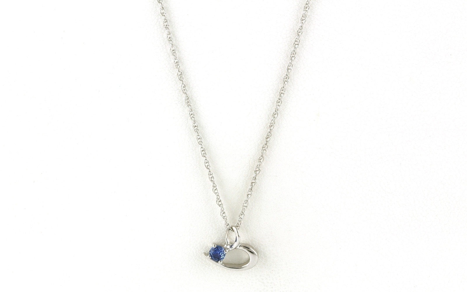 Heart Montana Sapphire Necklace in Sterling Silver (0.09ct)