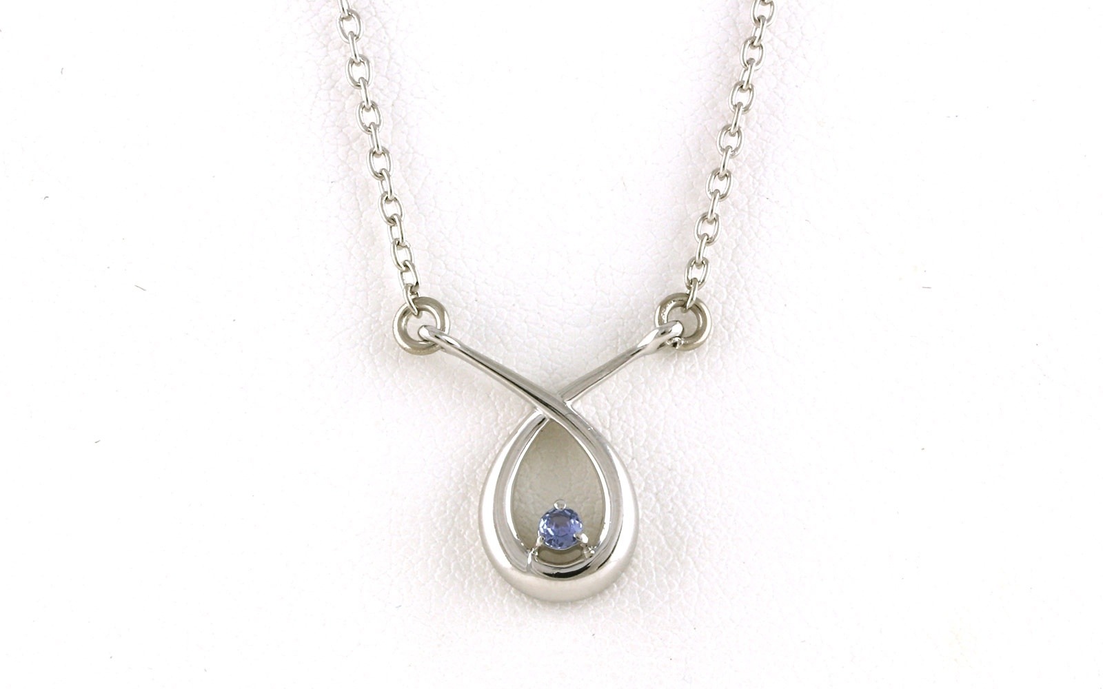 Swoop Montana Yogo Sapphire Necklace in Sterling Silver (0.08ct)