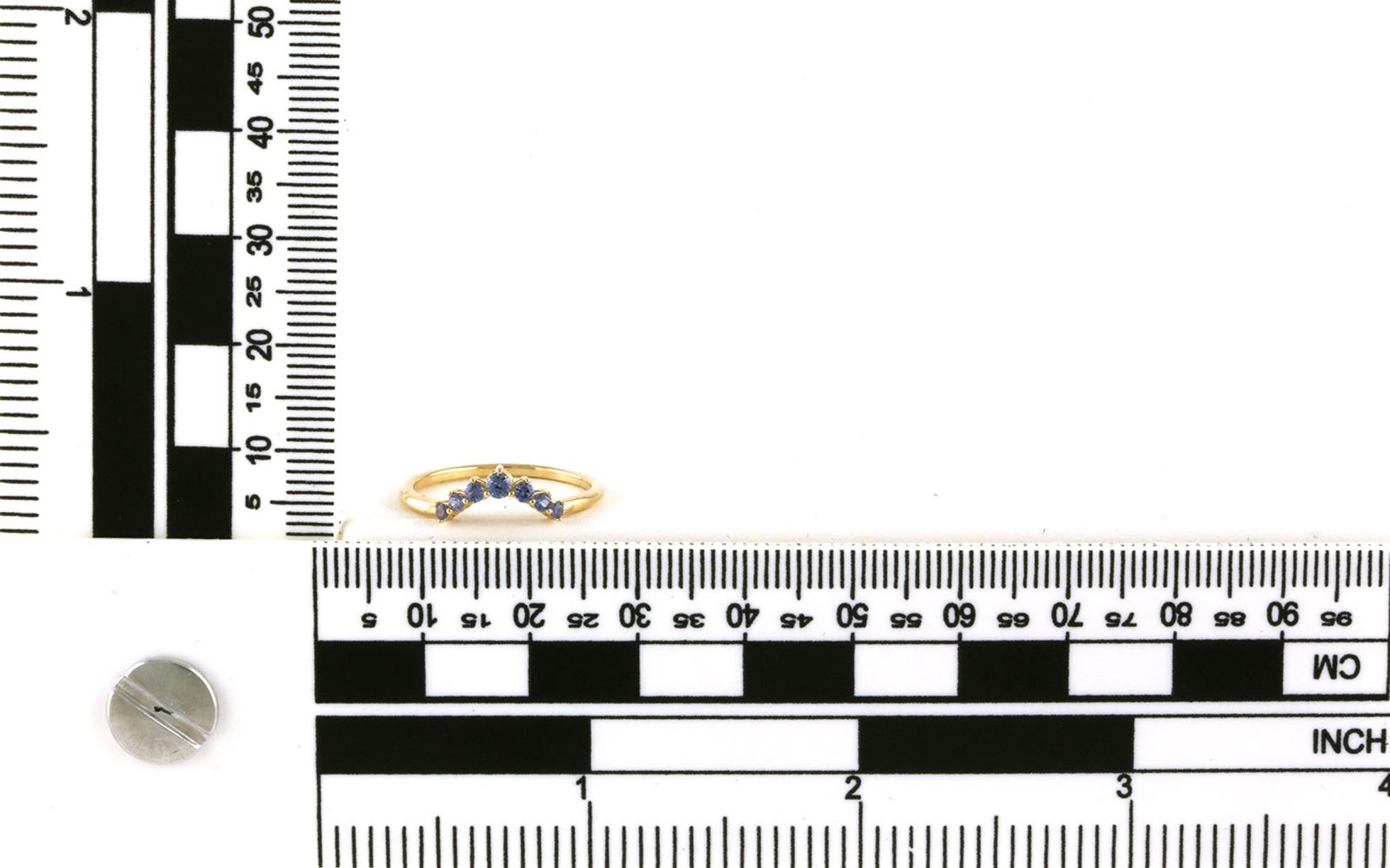 Curved Half Starburst Montana Yogo Sapphire Ring in Yellow Gold (0.25cts TWT) scale