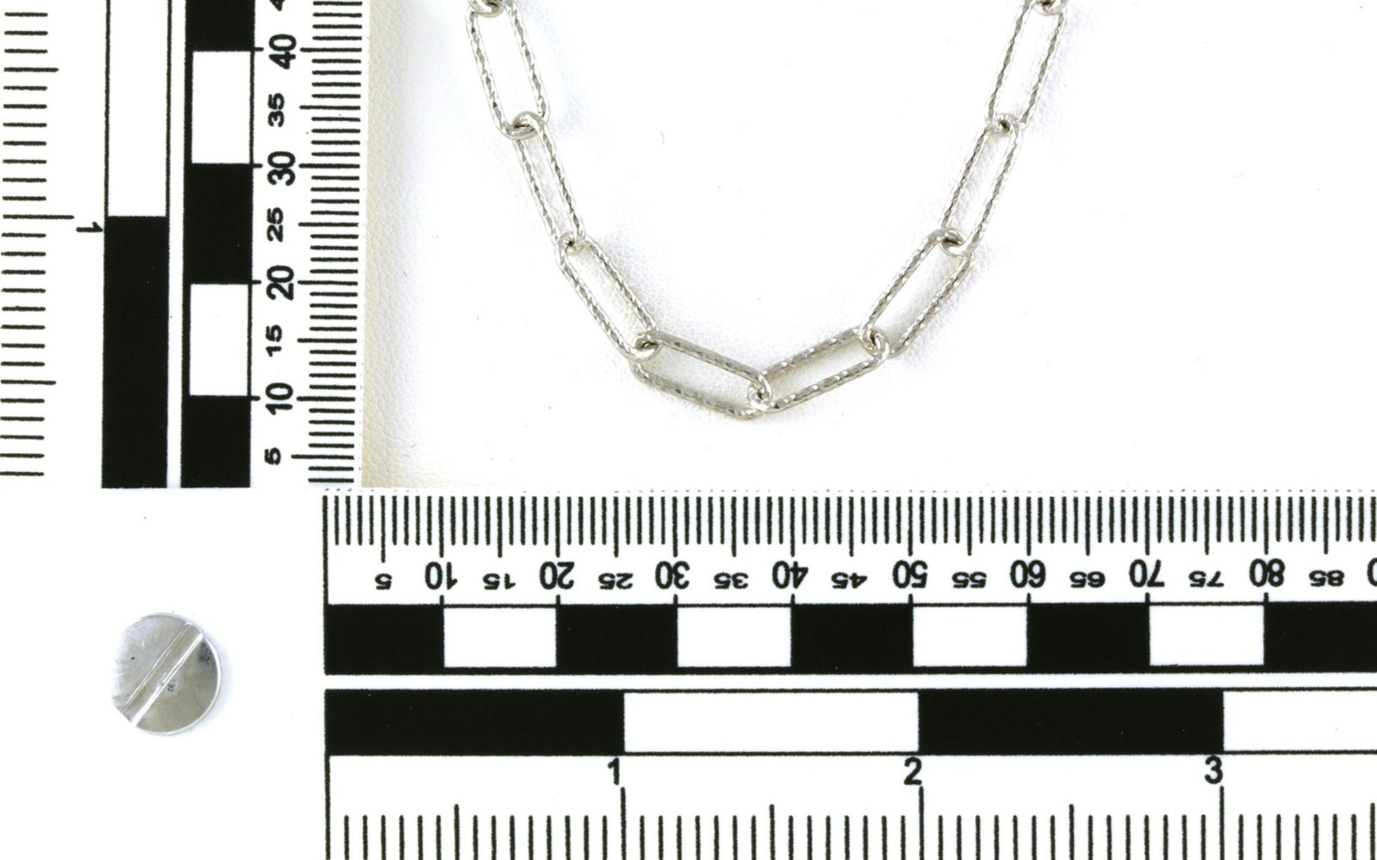 Textured Paperclip Style Link Chain in Sterling Silver scale