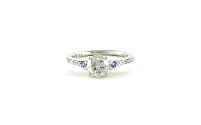 content/products/3-Stone Style Diamond and Montana Yogo Sapphire Pave Shank Ring in White Gold (1.31cts TWT)