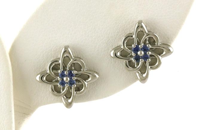 content/products/Swirl Flower Montana Yogo Sapphire Earrings in White Gold (0.15cts TWT)