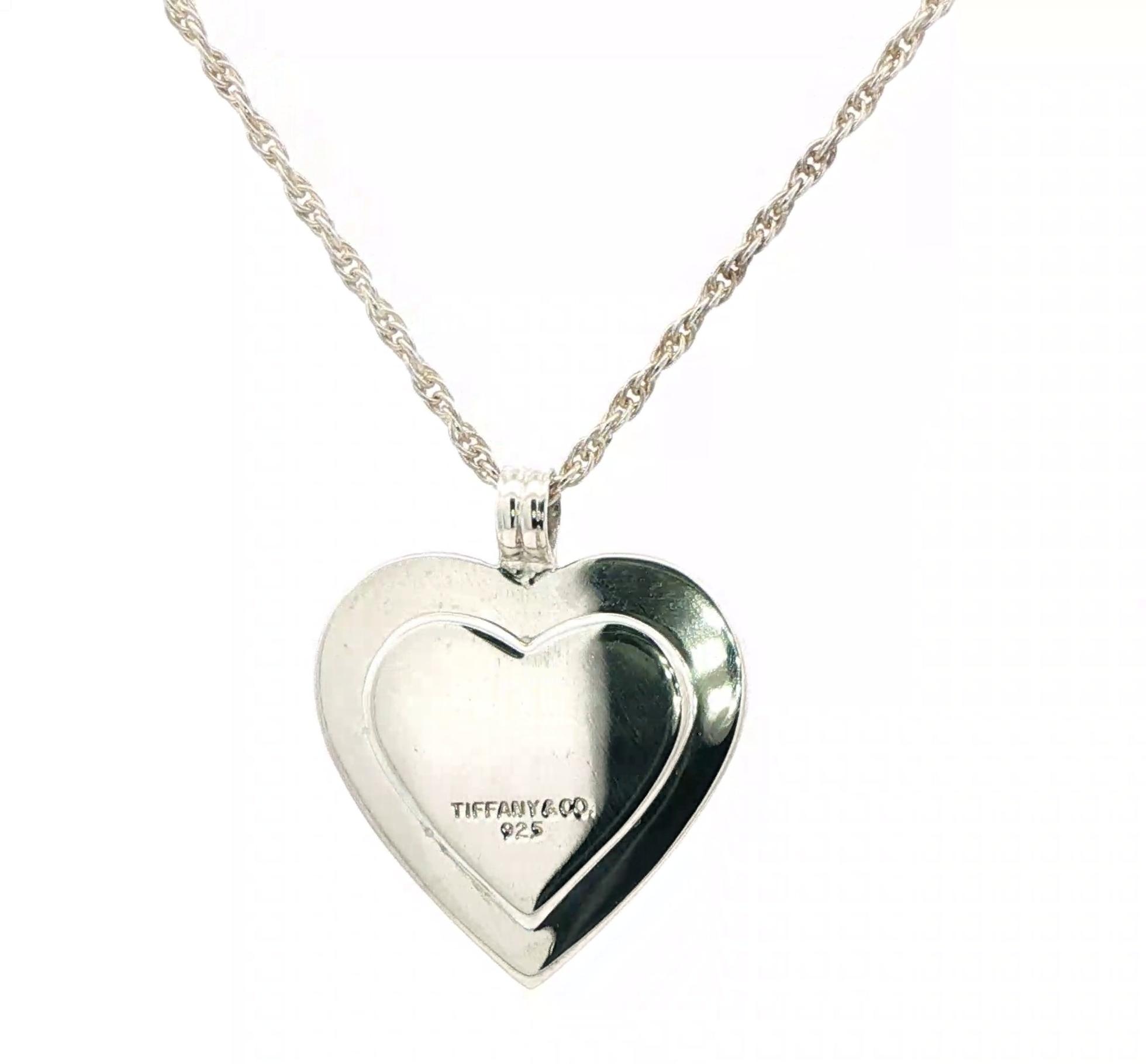 Estate Piece: Tiffany & Co Heart Necklace in Silver and Yellow Gold back