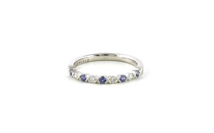 content/products/Milgrain X-O Alternating Montana Yogo Sapphire and Diamond Ring in White Gold (0.23cts TWT)