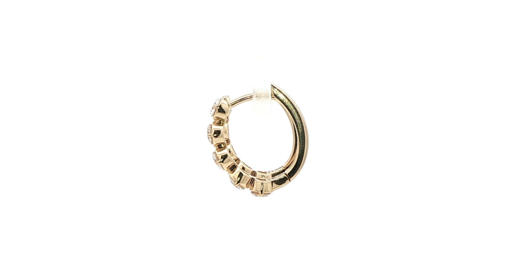 5-Stone Prong-Set Diamond Hoop Earrings in Yellow Gold (1.00cts TWT) side