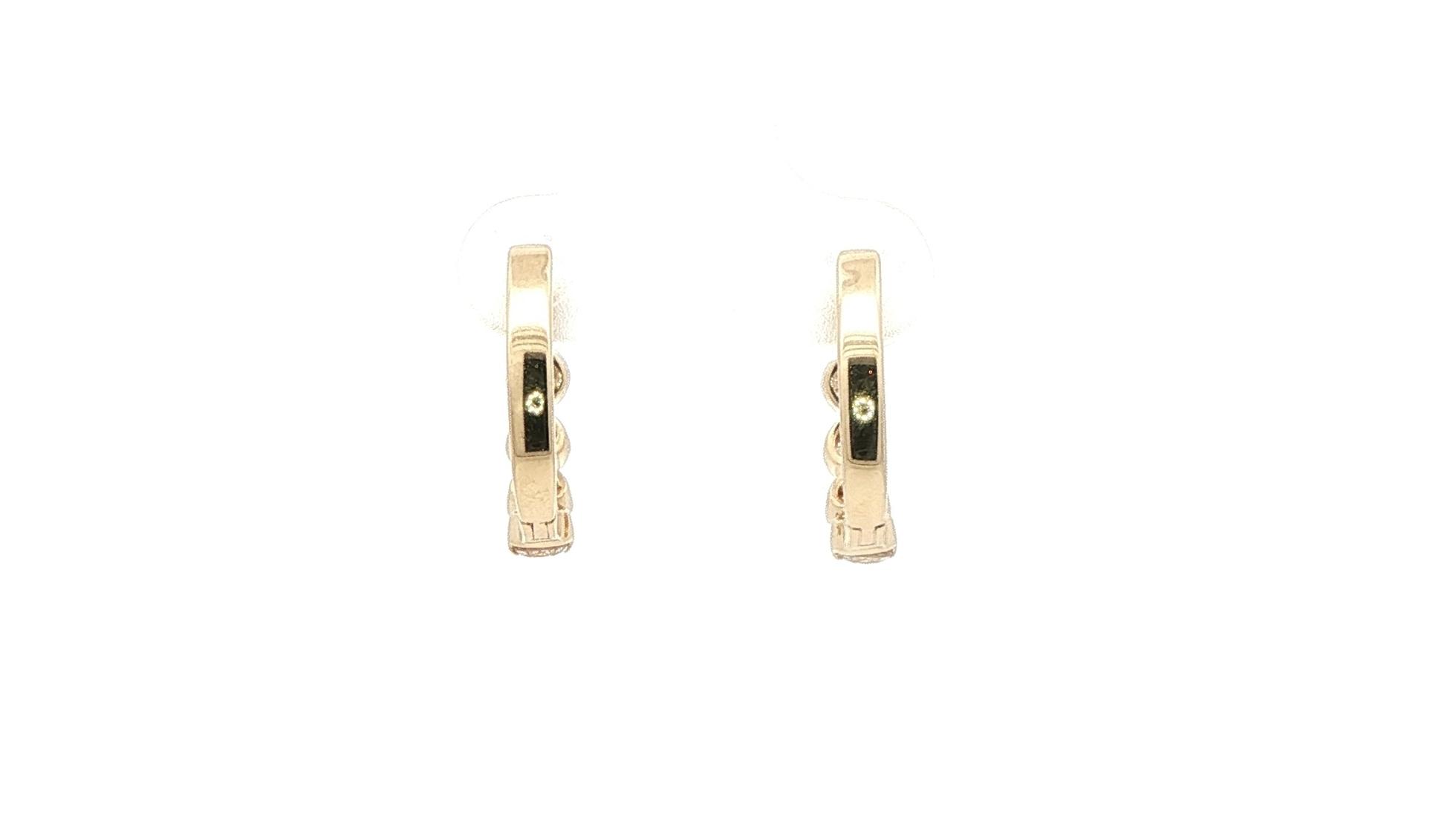 5-Stone Prong-Set Diamond Hoop Earrings in Yellow Gold (1.00cts TWT) back