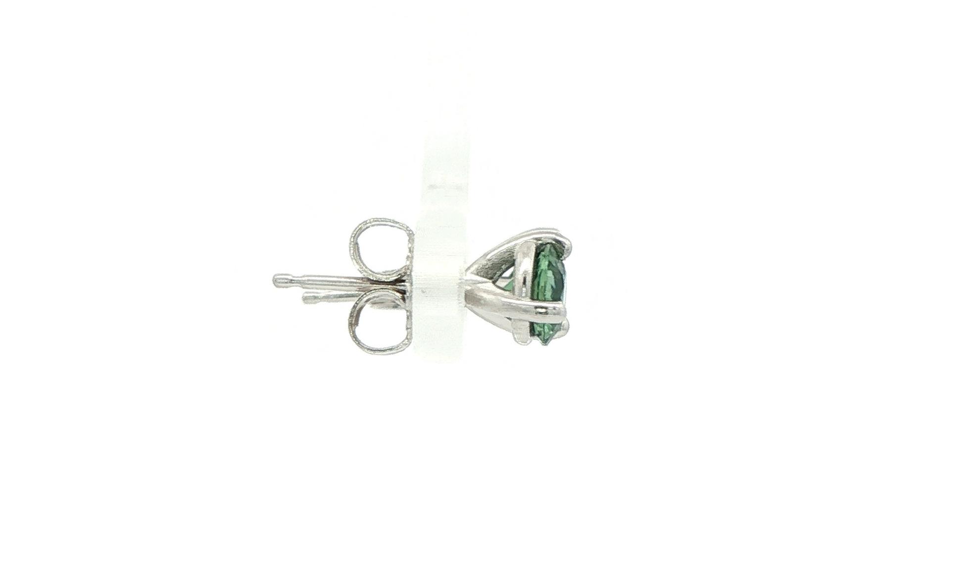 3-Prong Basket-Set Montana Sapphire Stud Earrings in White Gold (1.14cts TWT) side