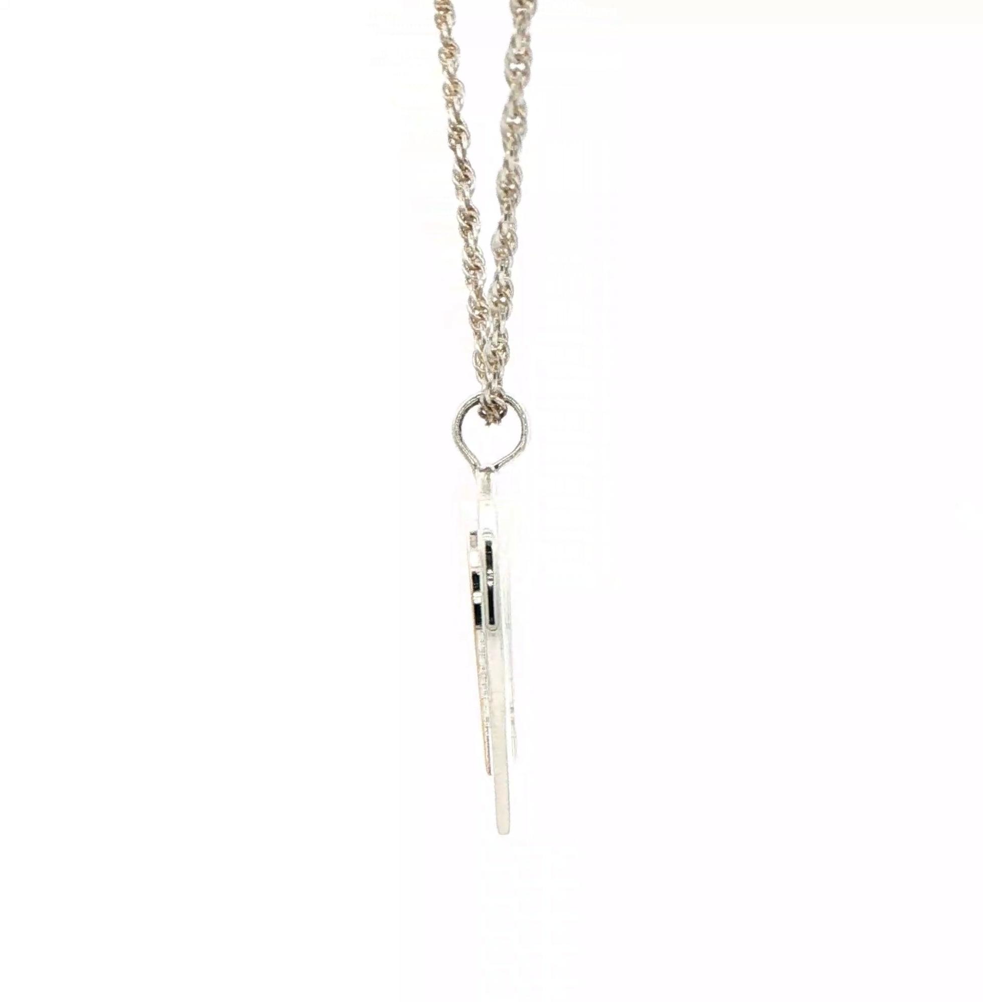 Estate Piece: Tiffany & Co Heart Necklace in Two-stone Sterling Silver and Yellow Gold side