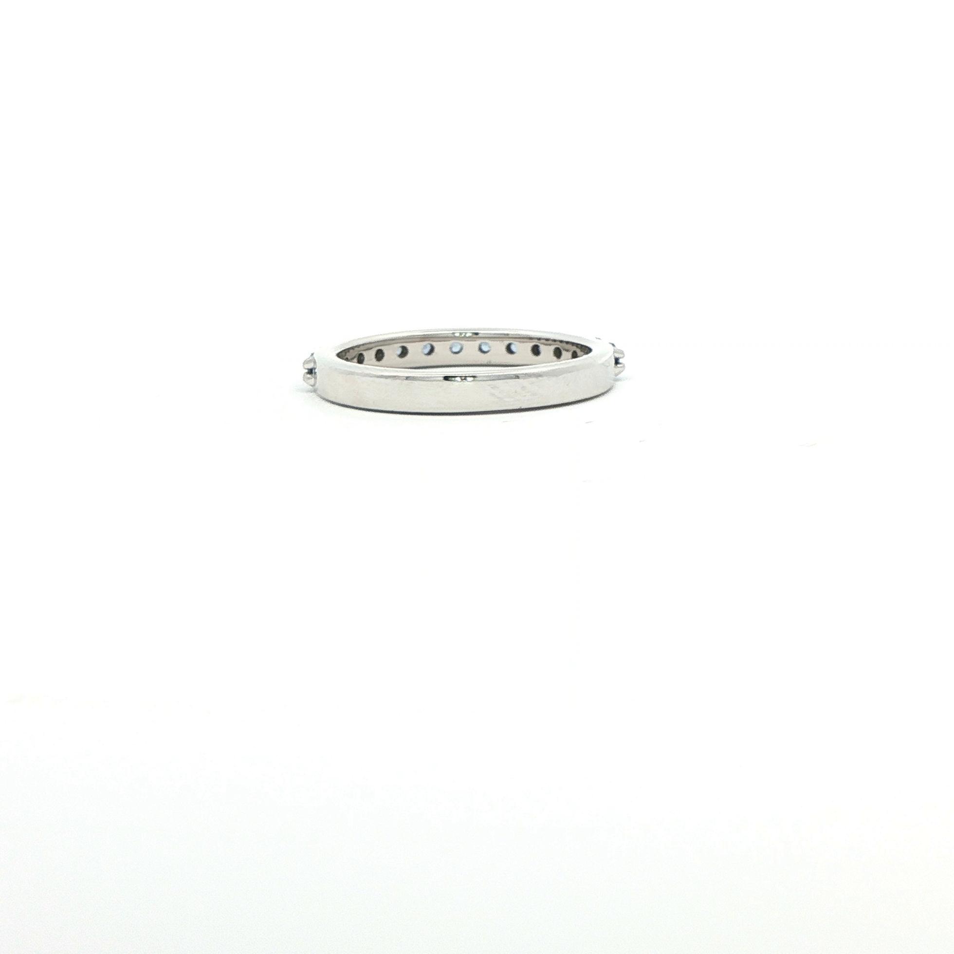 13-Stone Share-Prong Montana Yogo Sapphire Ring in White Gold (0.39cts TWT) back