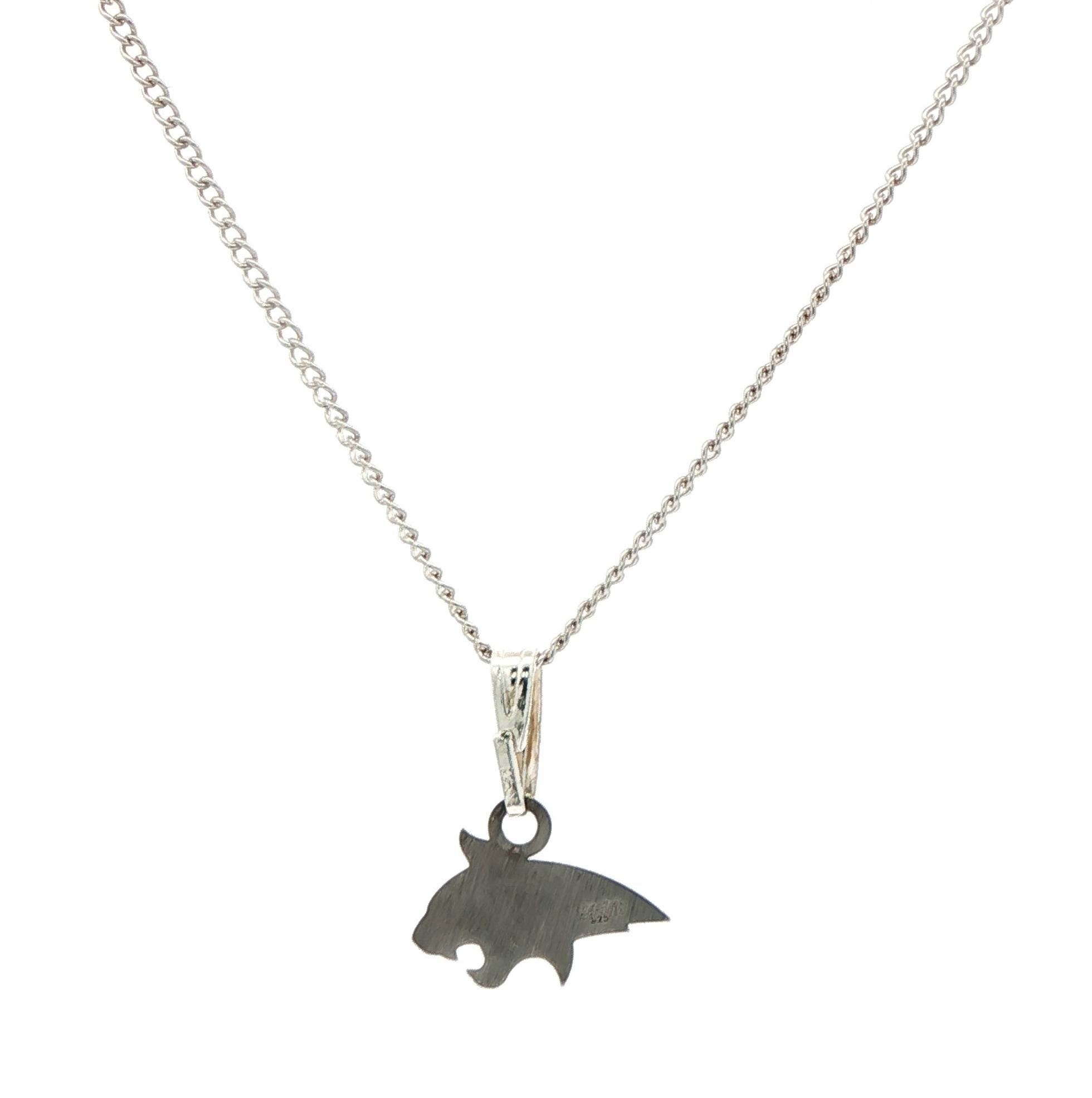 Extra Small Official Montana State University Bobcat Charm Necklace in Sterling Silver back