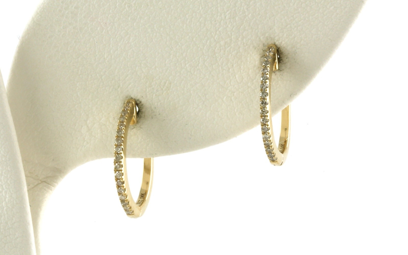Diamond Huggie Earrings in Yellow Gold (0.10cts TWT)