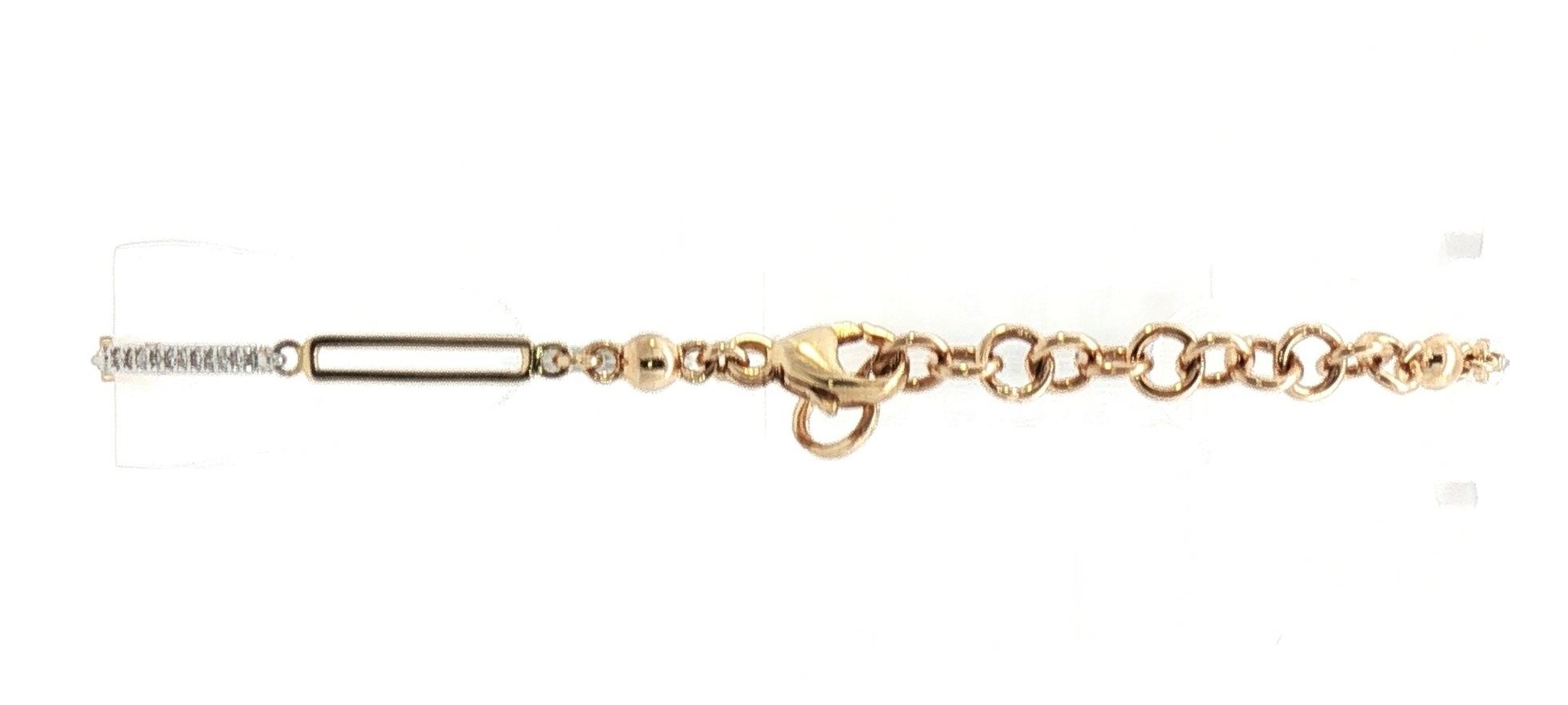 Two Tone Alternating Diamond Pave and Elongated Link Bracelet in White and Yellow Gold (0.20cts TWT) back