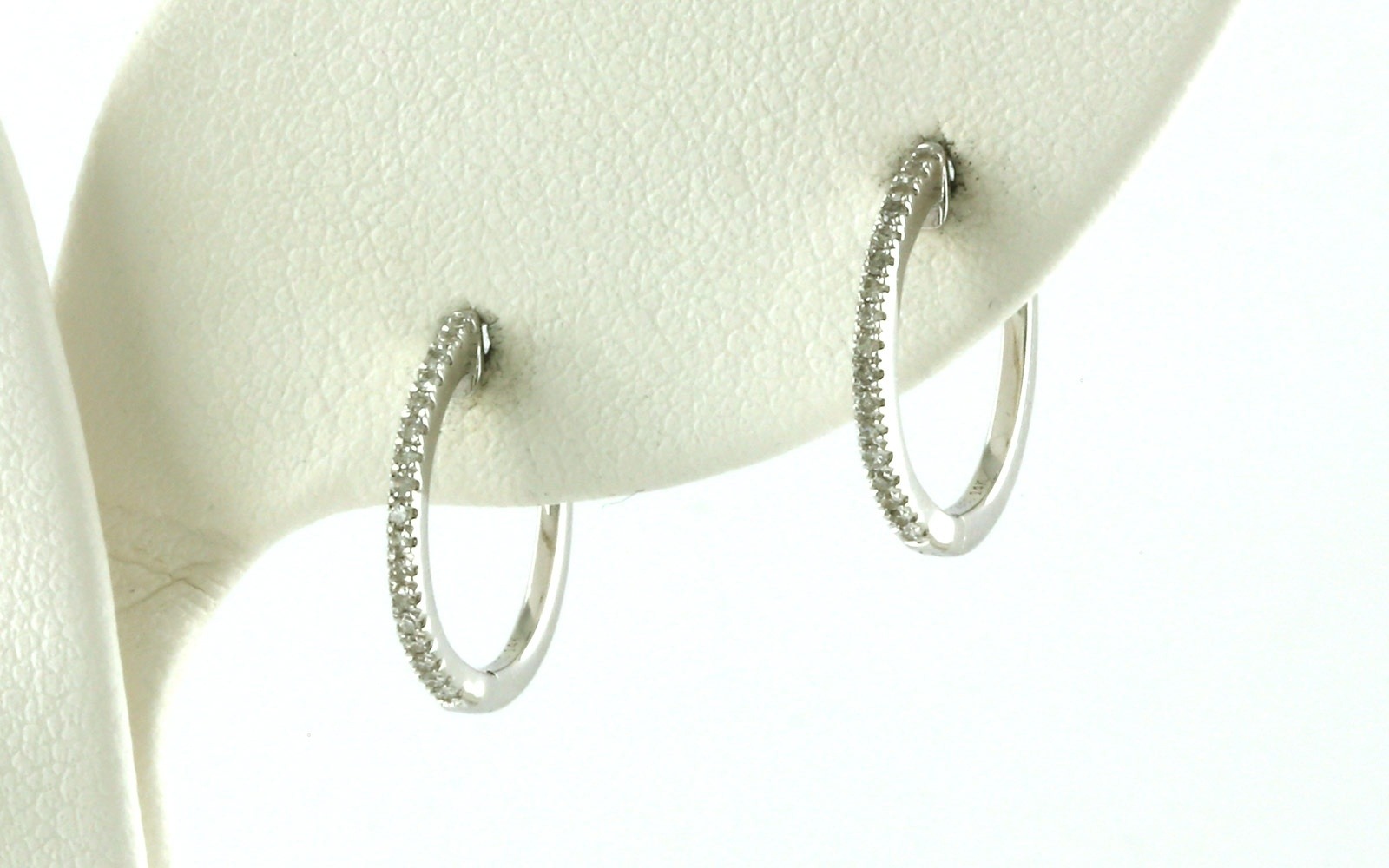 Diamond Huggie Earrings in White Gold (0.10cts TWT)