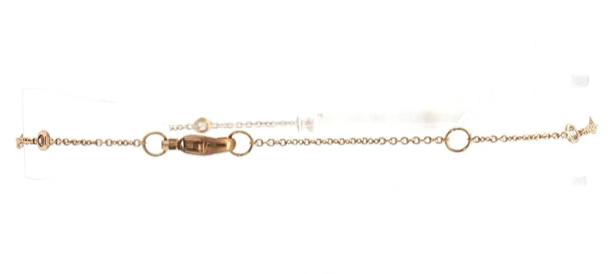 9-Stone Diamond Station Bracelet in Yellow Gold (0.25cts TWT) back