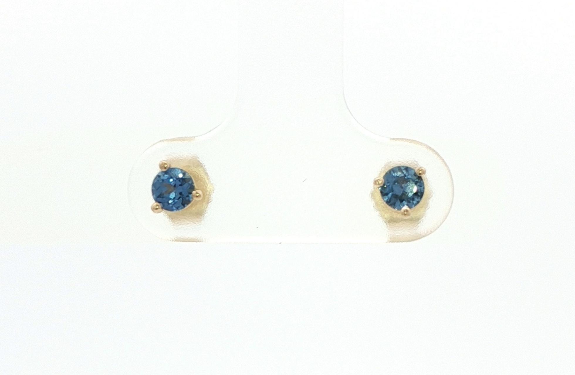 3-Prong Basket-Set Montana Yogo Sapphire Earrings in Yellow Gold (0.33cts TWT)