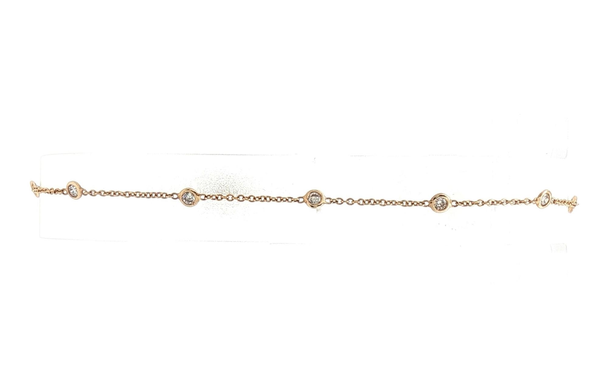 9-Stone Diamond Station Bracelet in Yellow Gold (0.25cts TWT)