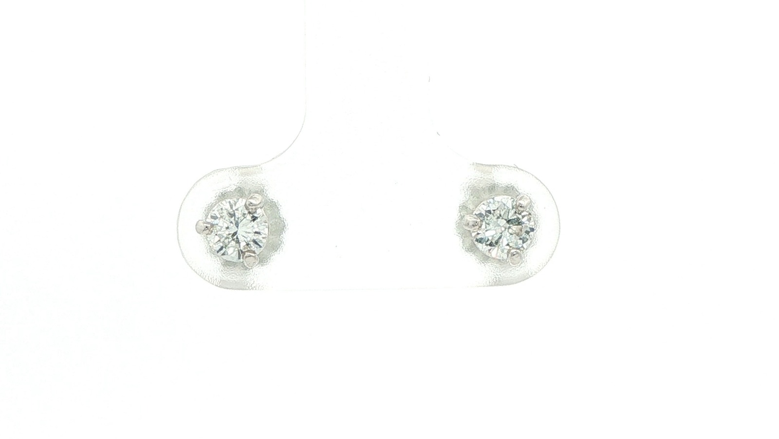 Diamond Stud Earrings in 3-Prong Martini Settings in White Gold (0.45cts TWT)