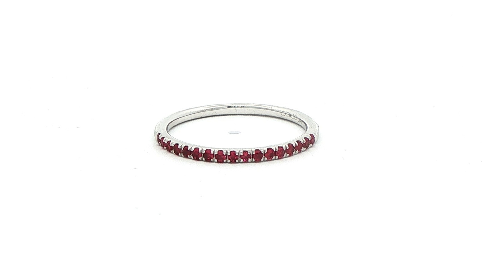 17-Stone Prong-Set Ruby Ring in White Gold (0.22cts TWT)