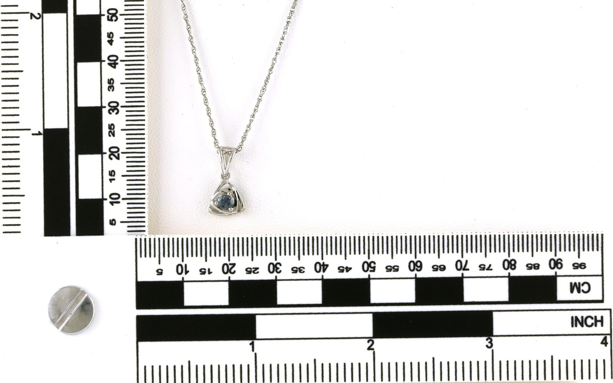 Triangular Drop Montana Sapphire Necklace in Sterling Silver (0.20ct) scale