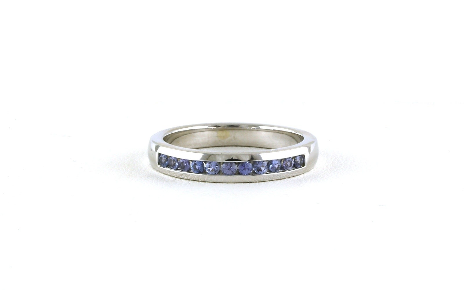 11-Stone Channel-Set Montana Yogo Sapphire Ring in White Gold (0.27cts TWT)