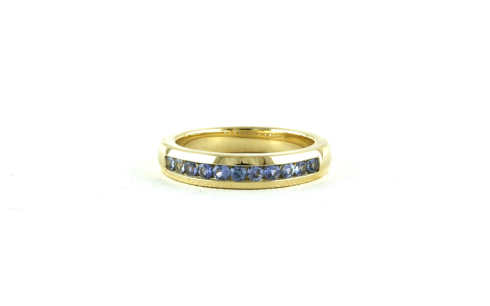 11-Stone Channel-Set Montana Yogo Sapphire Ring in Yellow Gold (0.58cts TWT)