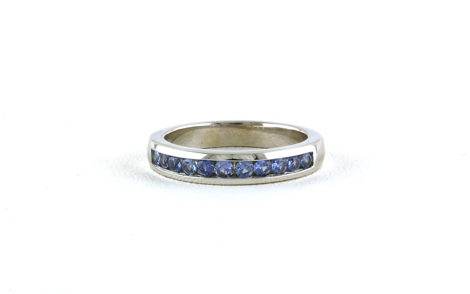 11-Stone Channel-Set Montana Yogo Sapphire Ring in White Gold (0.73cts TWT)