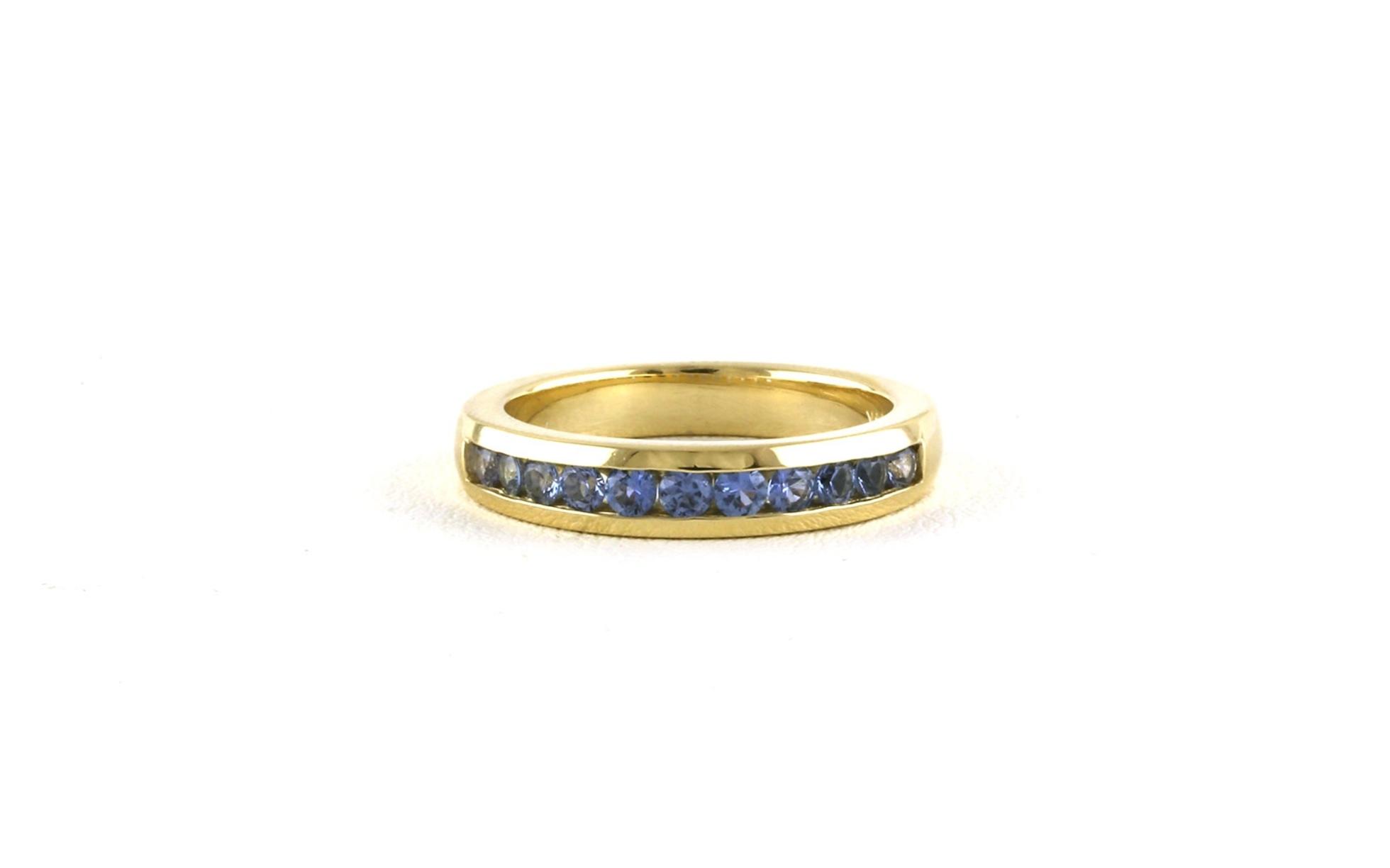 11-Stone Channel-Set Montana Yogo Sapphire Ring in Yellow Gold (0.75cts TWT)