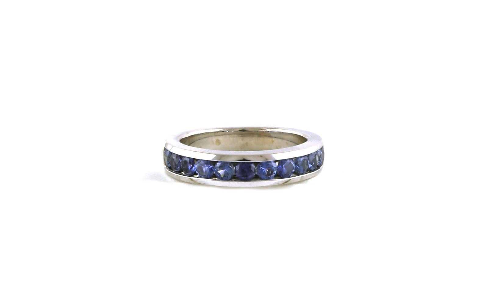 11-Stone Channel-Set Montana Yogo Sapphire Ring in White Gold (1.16cts TWT)