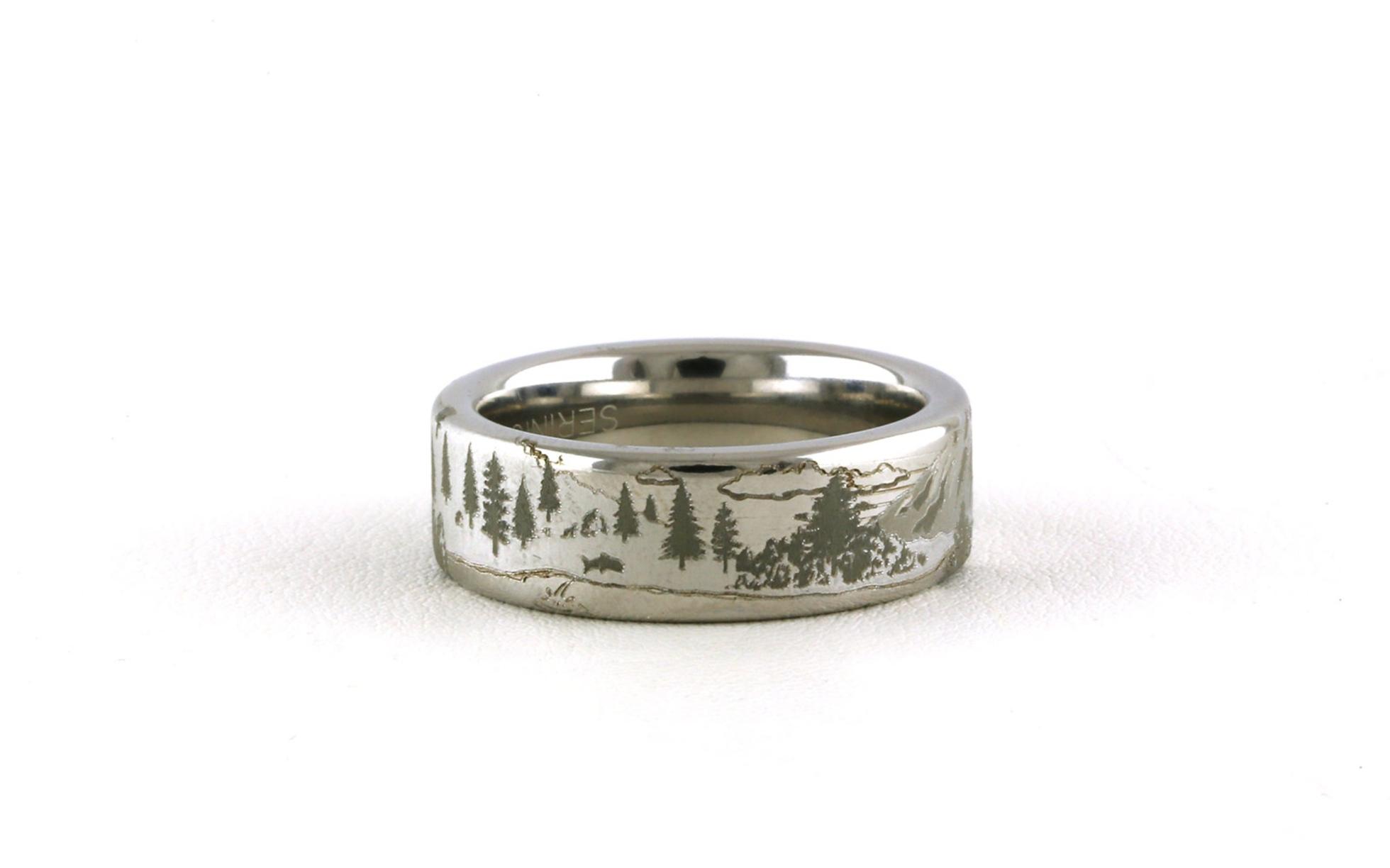 8mm Flat Sunrise Fisherman Industrial Band in Serinium back