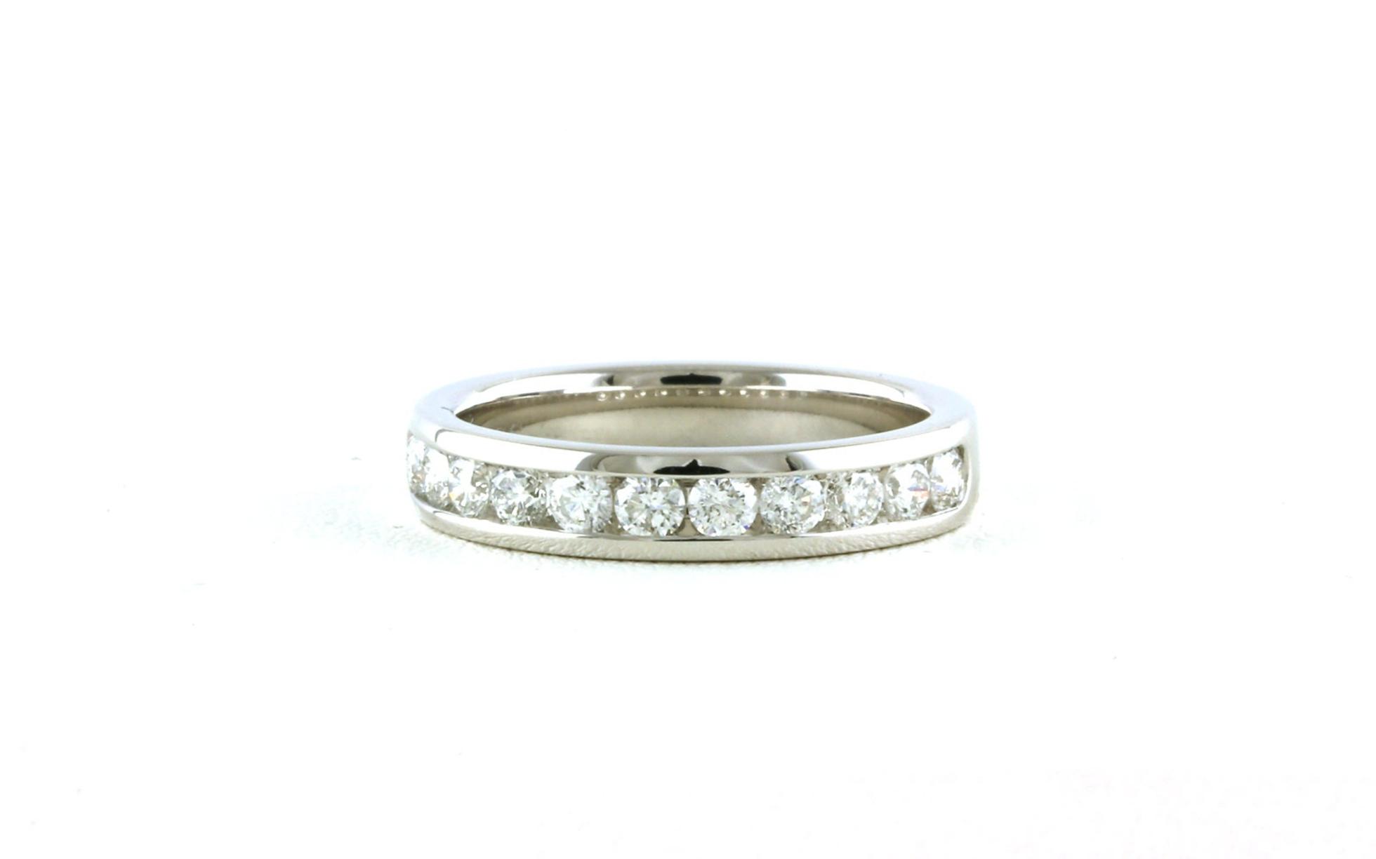 11-Stone Channel-Set Diamond Ring in White Gold (0.75cts TWT)
