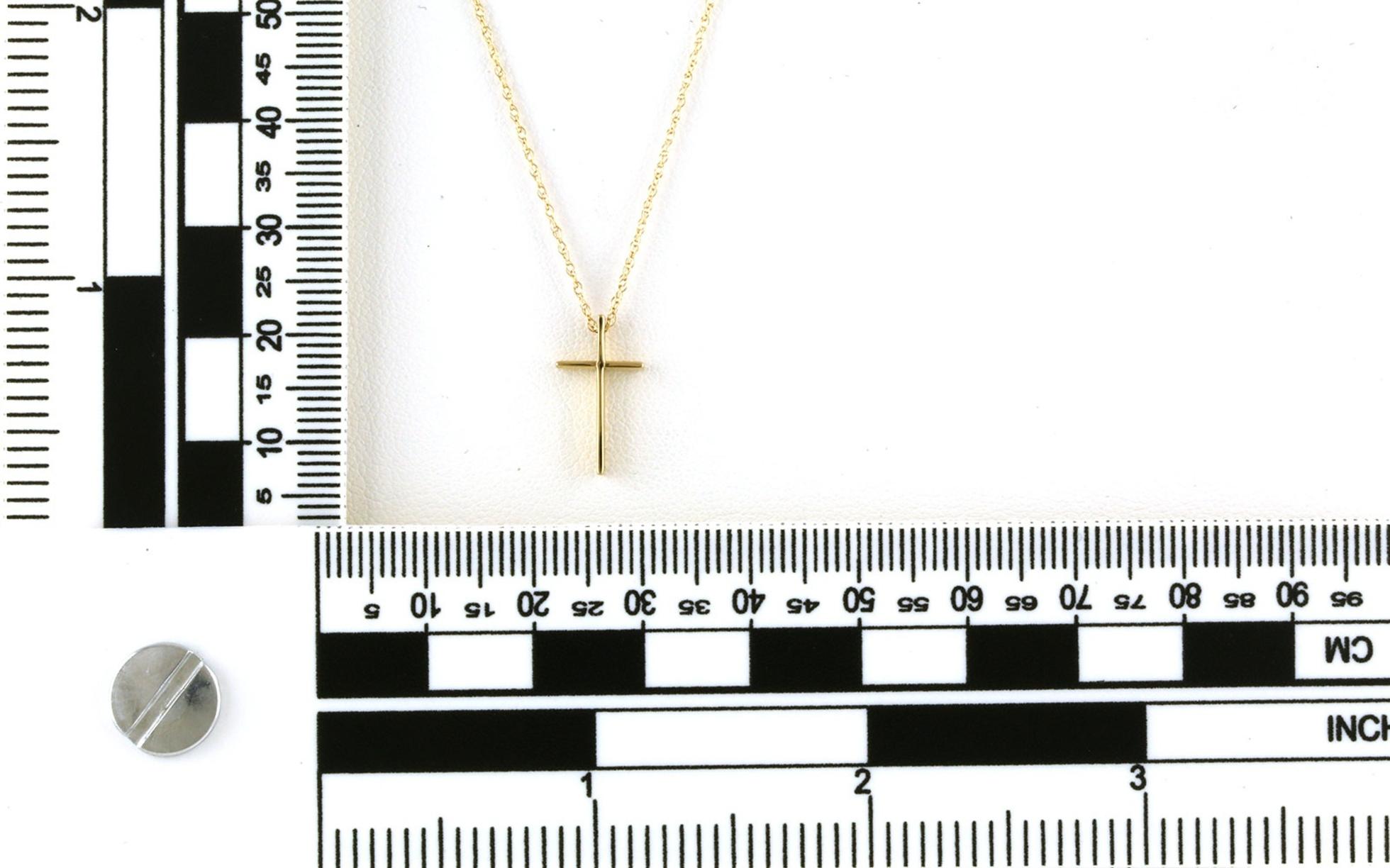 Swedged Cross Plain Necklace in Yellow Gold scale