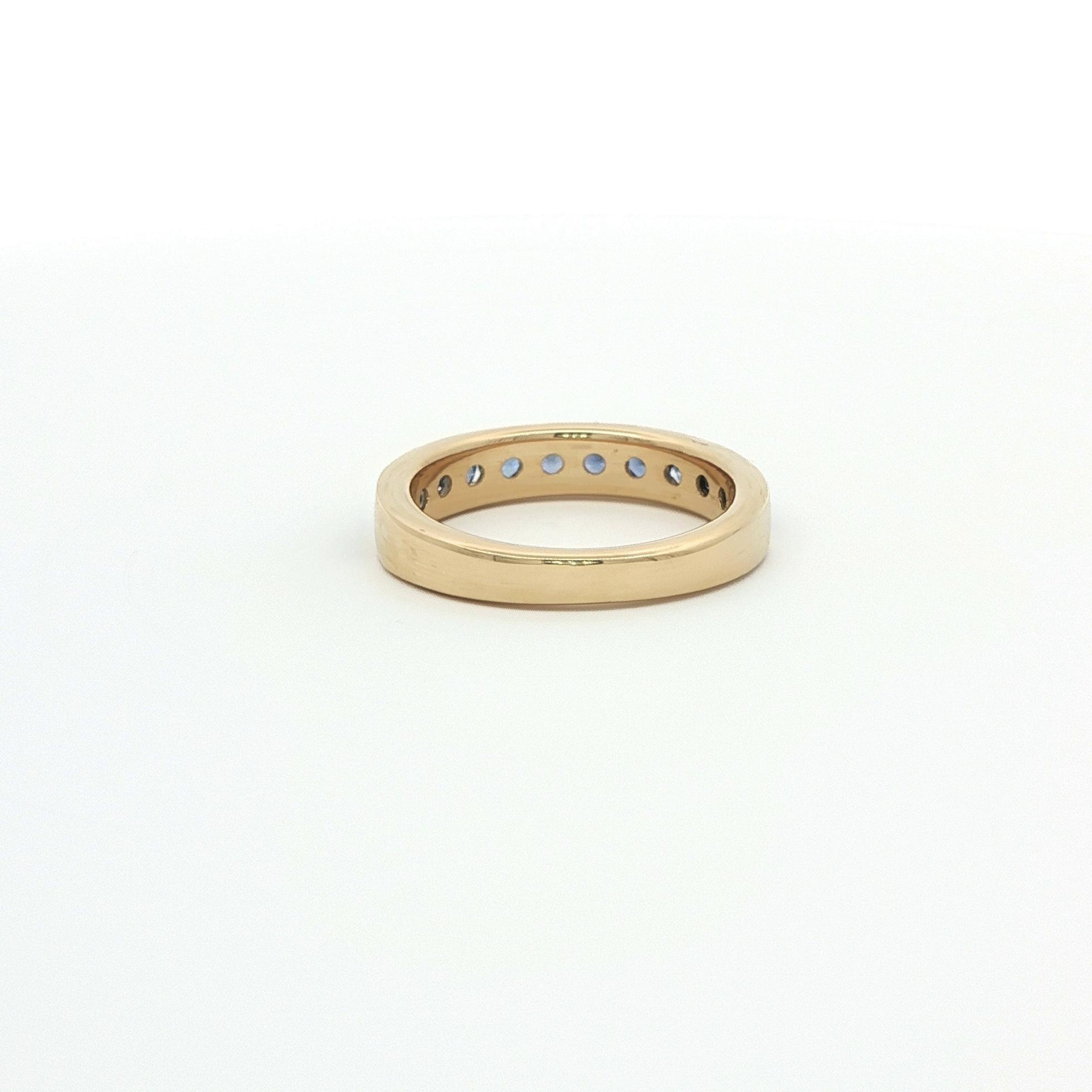 11-Stone Channel-Set Montana Yogo Sapphire Ring in Yellow Gold (1.10cts TWT) back