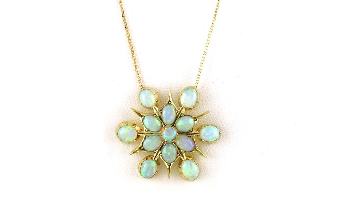 content/products/Estate Piece: Star Floral Opal Split Chain Necklace in Yellow Gold