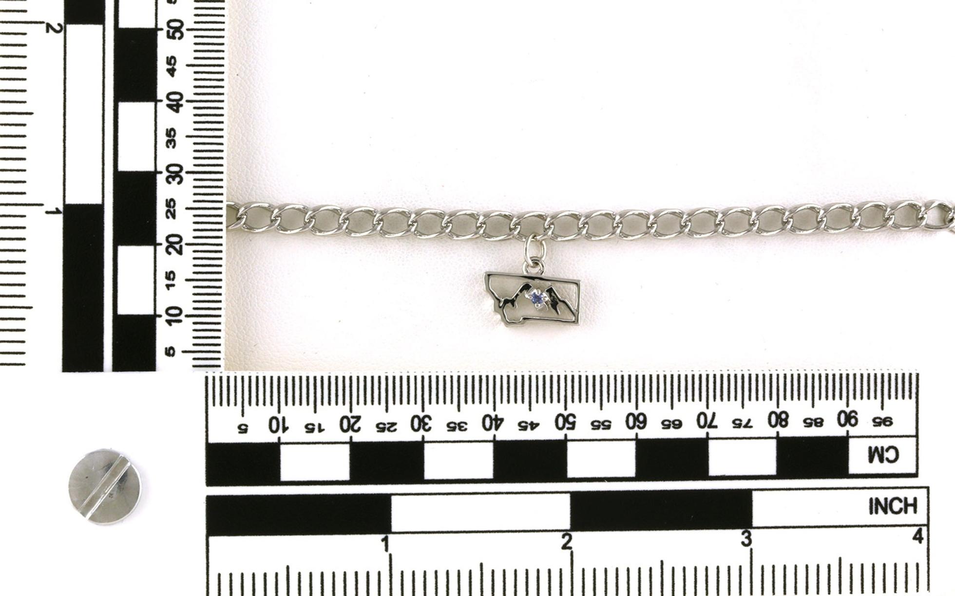 State of Montana with Montana Yogo Sapphire Charm Bracelet in Sterling Silver (0.03ct) scale