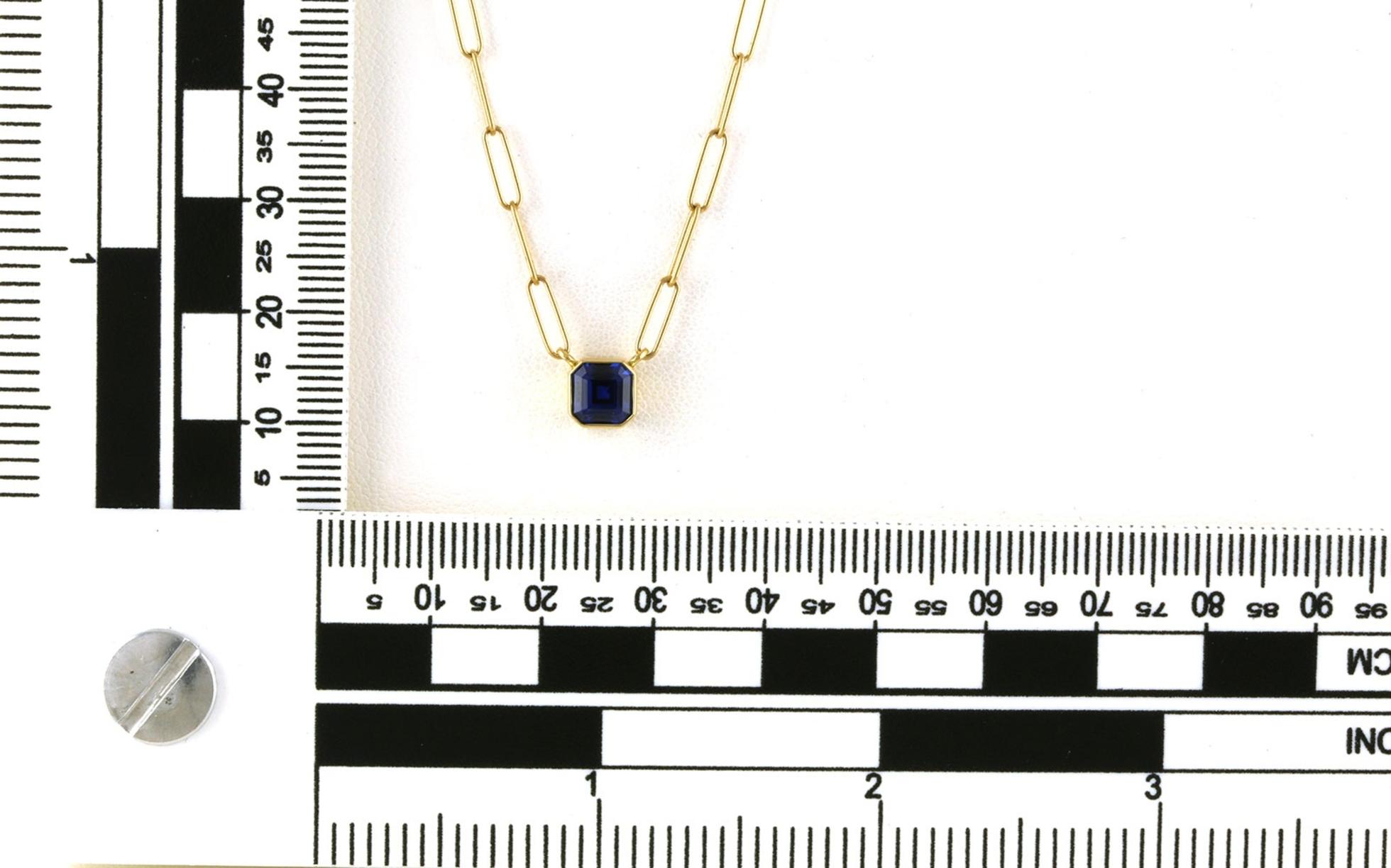 Montana Yogo Sapphire Split-Chain Paperclip Necklace in Yellow Gold (1.06ct) scale
