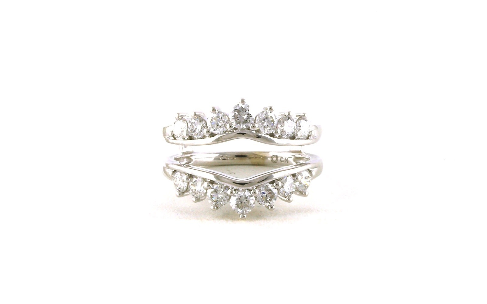 Estate Piece: Diamond Curved Ring Guard in White Gold (1.50cts TWT)