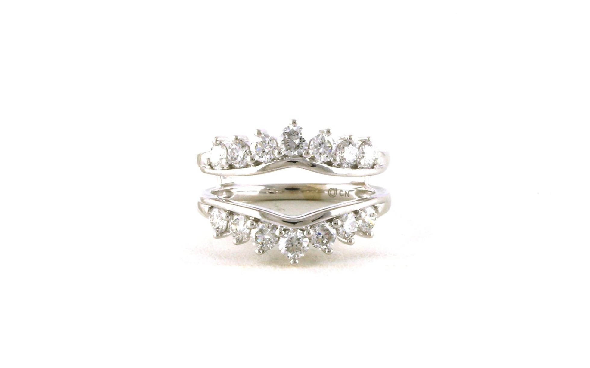 Estate Piece: Diamond Curved Ring Guard in White Gold (1.50cts TWT)