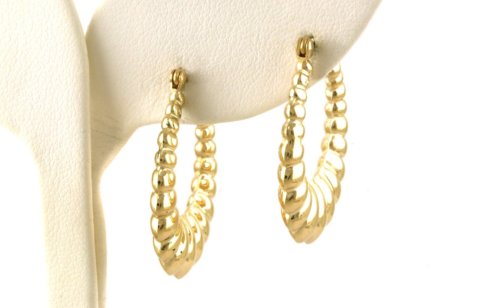 Estate Piece: Croissant Hoop Earrings in Yellow Gold