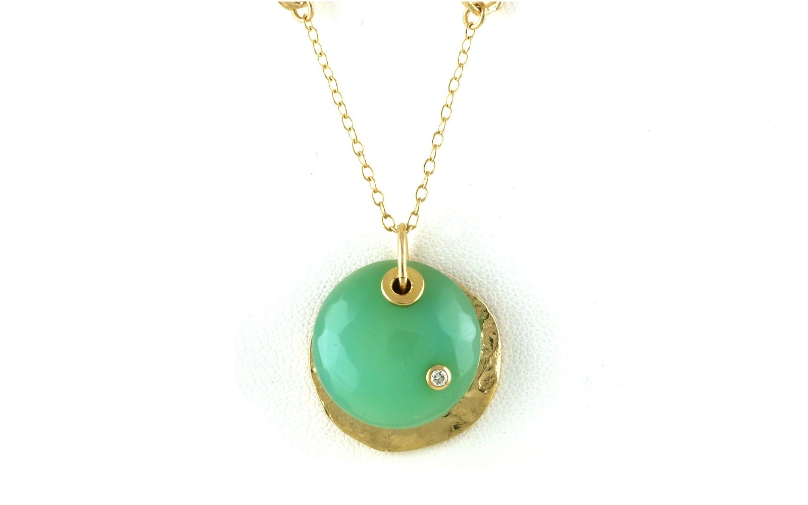 Estate Piece: Jade Disc Necklace in Yellow Gold