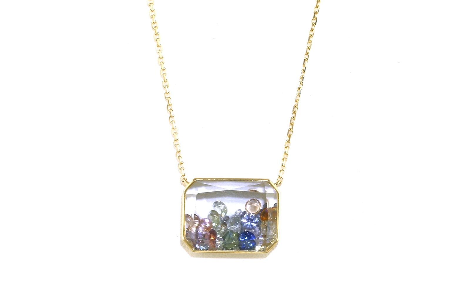 "Palmbeach" Montana Sapphire Shaker Necklace in Yellow Gold (0.75cts TWT)