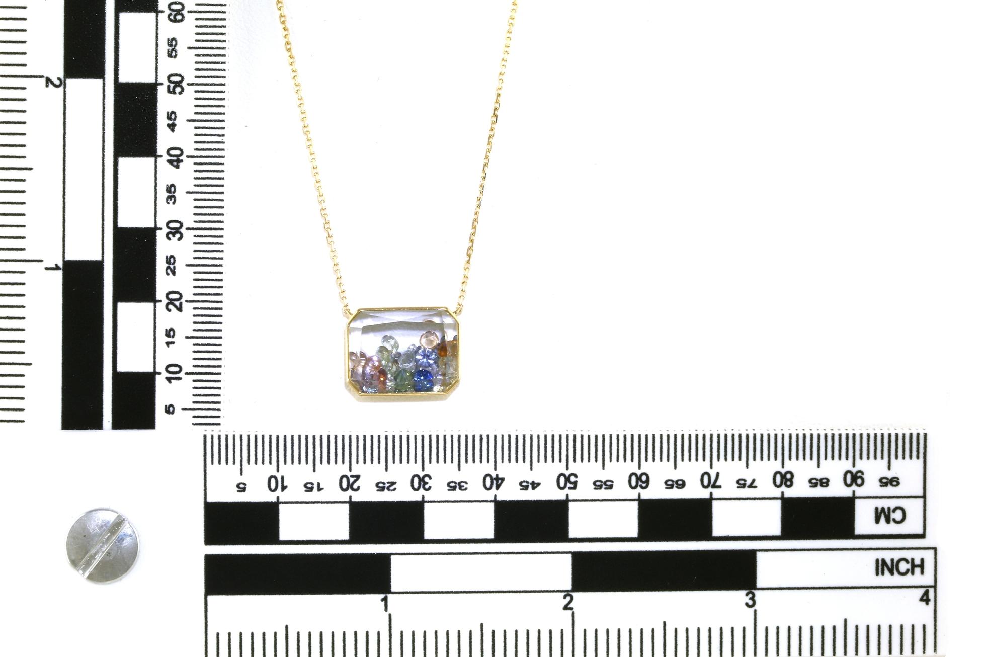 "Palmbeach" Montana Sapphire Shaker Necklace in Yellow Gold (0.75cts TWT) scale