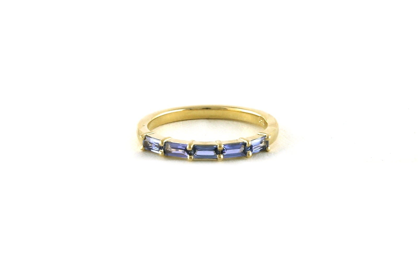 5-Stone Share-Prong Montana Yogo Sapphire Ring in Yellow Gold (0.61cts TWT)