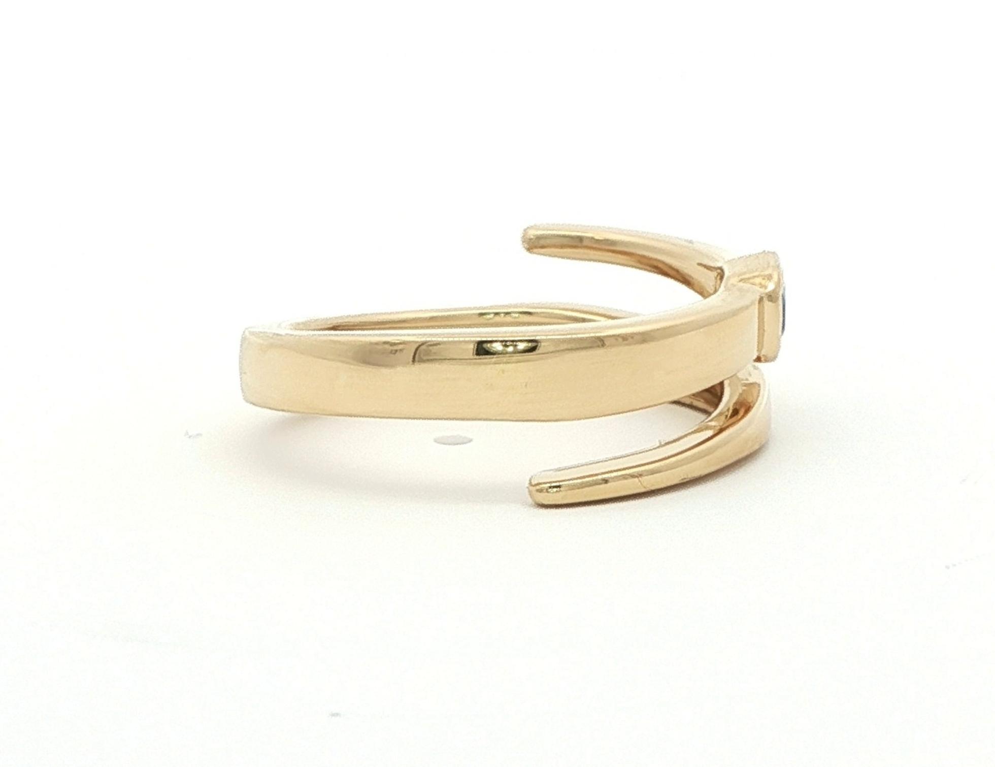 Bypass Style Bezel-Set Montana Yogo Ring in Yellow Gold (0.25ct) side