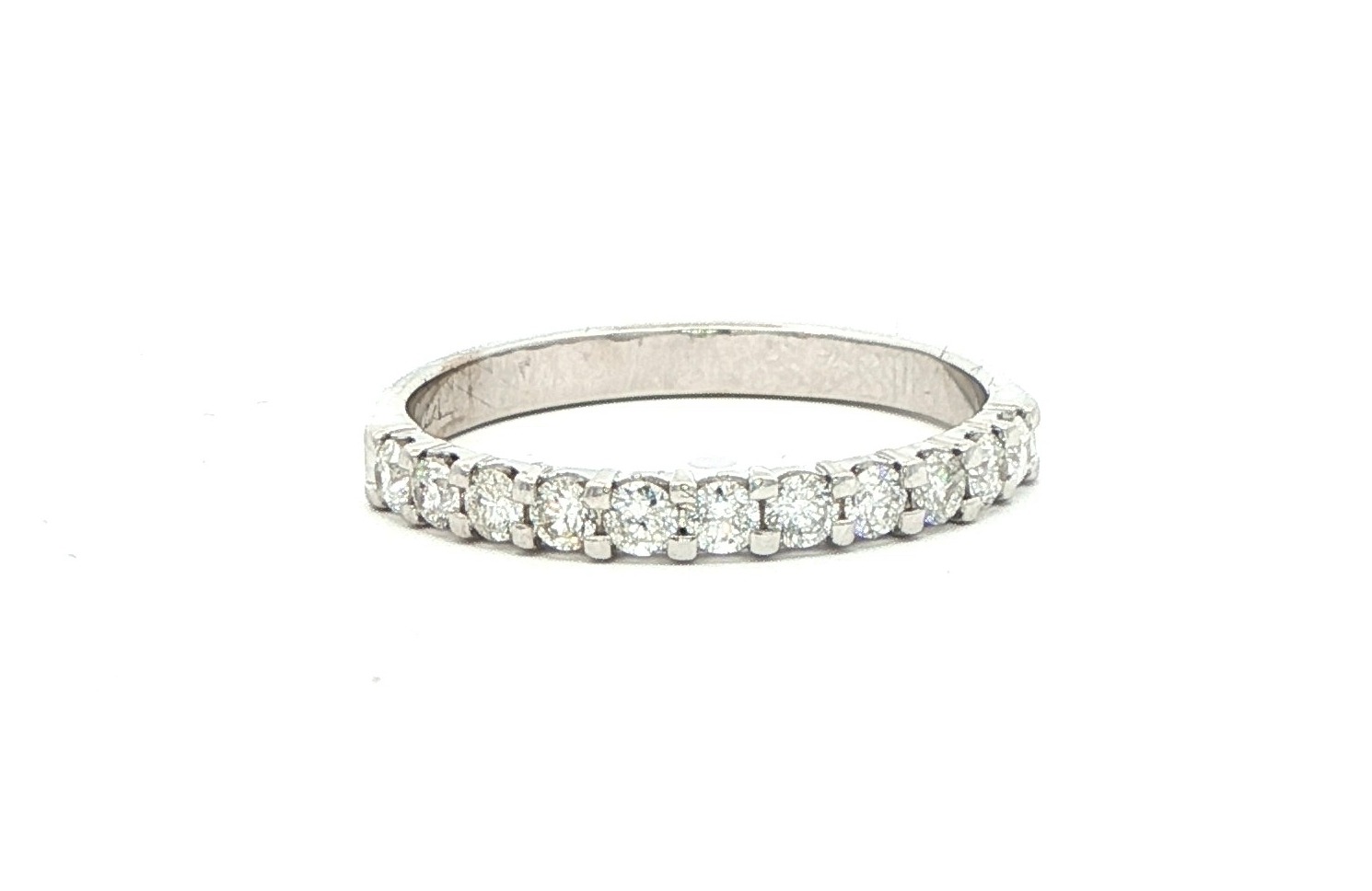 Estate Piece: 11-Stone Share-Prong Diamond Band in White Gold (0.50cts TWT)